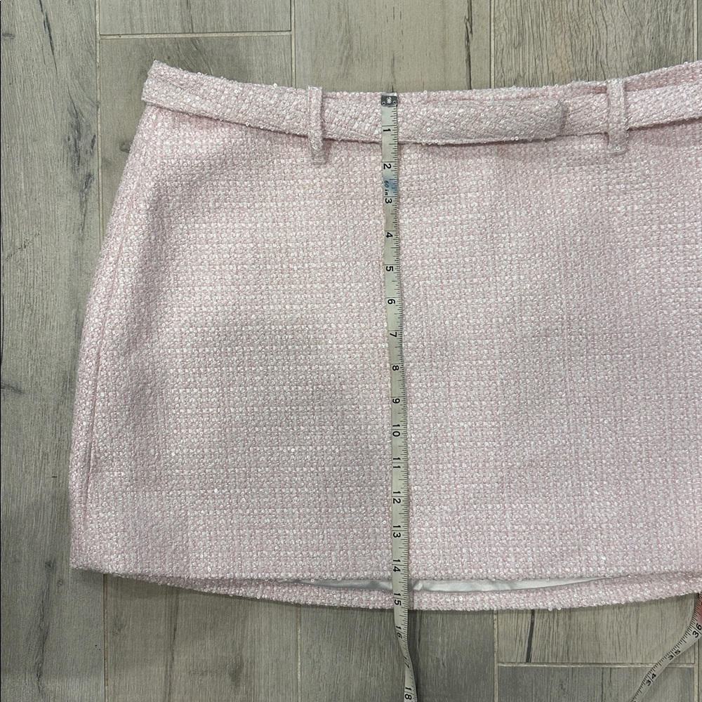 Meshki Mercer Pink Tweed Top and Skirt Set in Fairy Floss Size XL - Picture 10 of 12